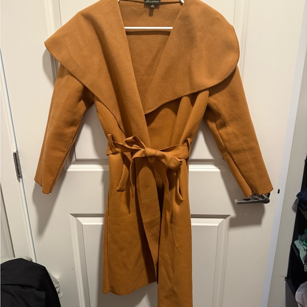 Stylish Tan Belted Coat